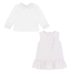 AW26 Pastels & Co Girls Pink Chevron Pinafore Dress - Carrie