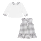 Pre Order Pastels & Co Girls Charcoal Chevron Carrie Pinafore Dress