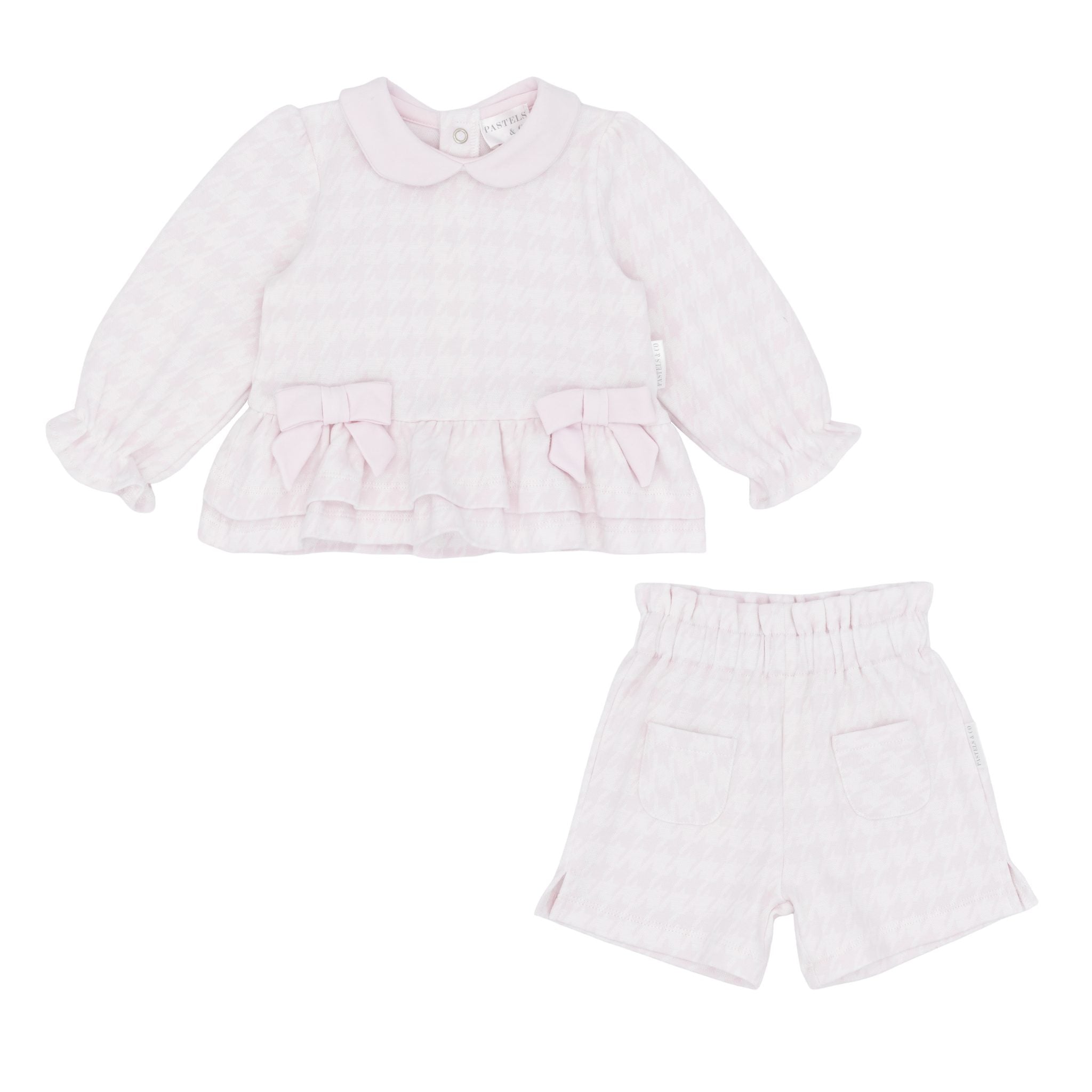 Pre Order Pastels & Co Girls Pink Chevron Kacey Short Set