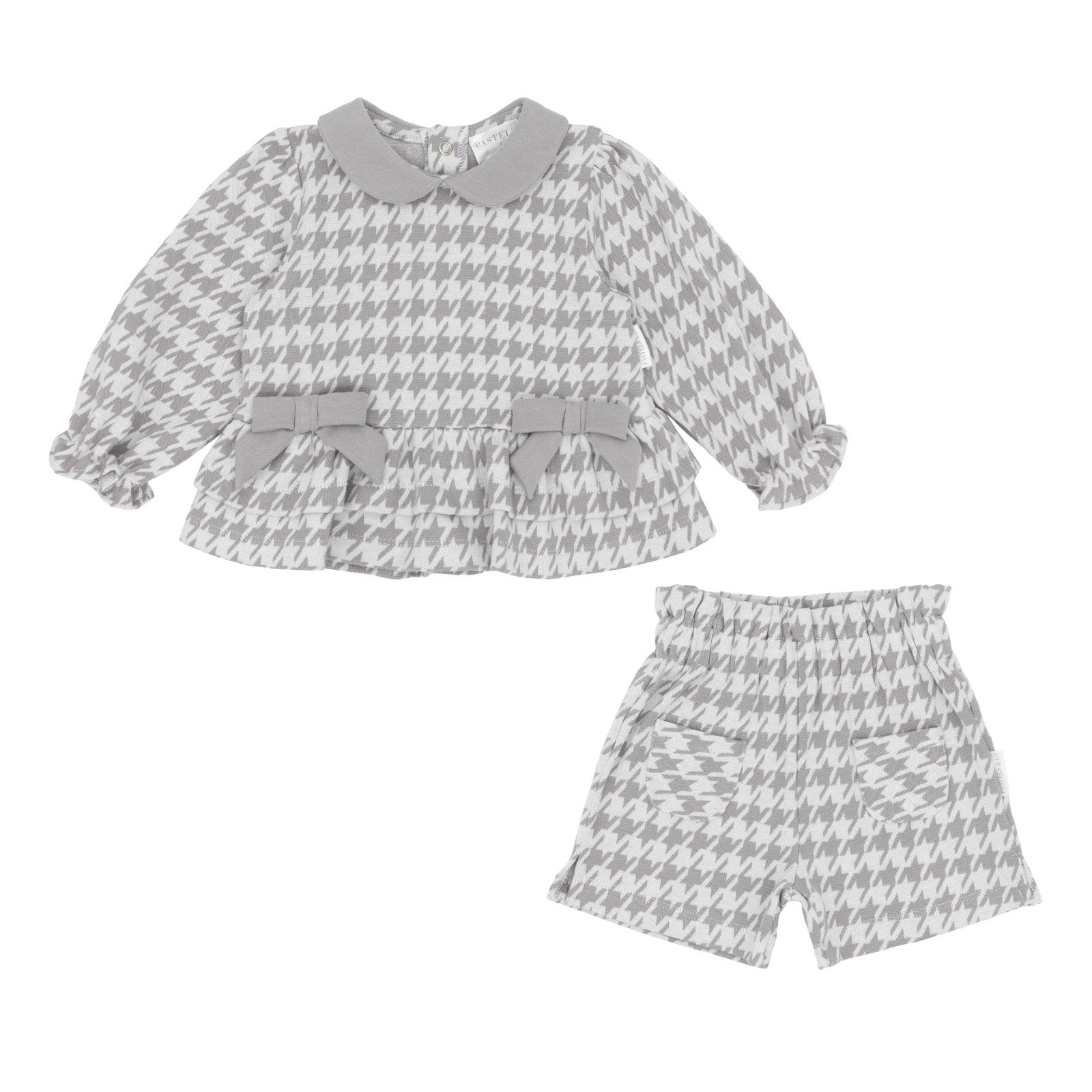 Pre Order Pastels & Co Girls Charcoal Chevron Kacey Short Set
