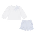 AW26 Pastels & Co Girls Blue Bow Short Set - Merida