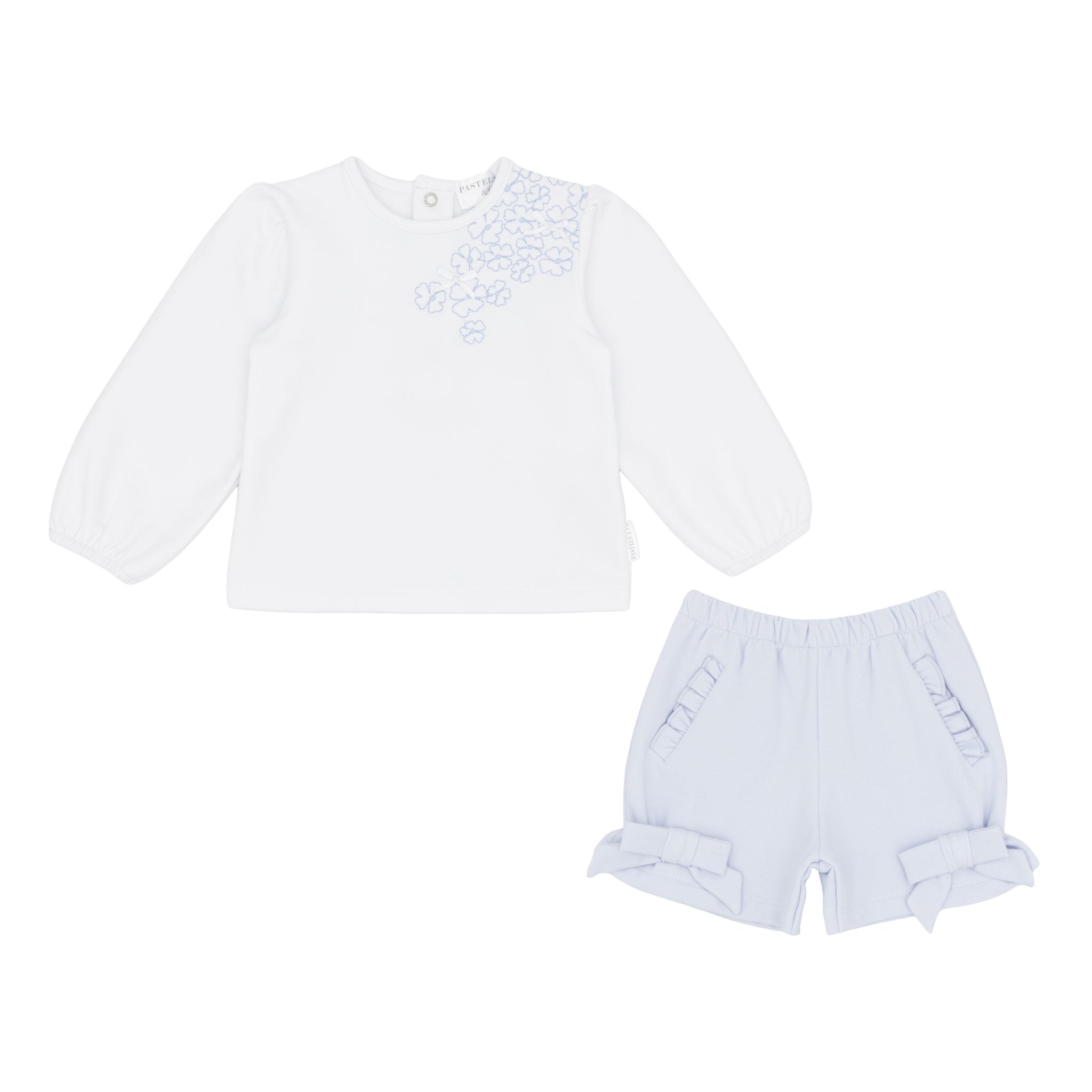 Pre Order Pastels & Co Girls Blue Bow Merida Short Set