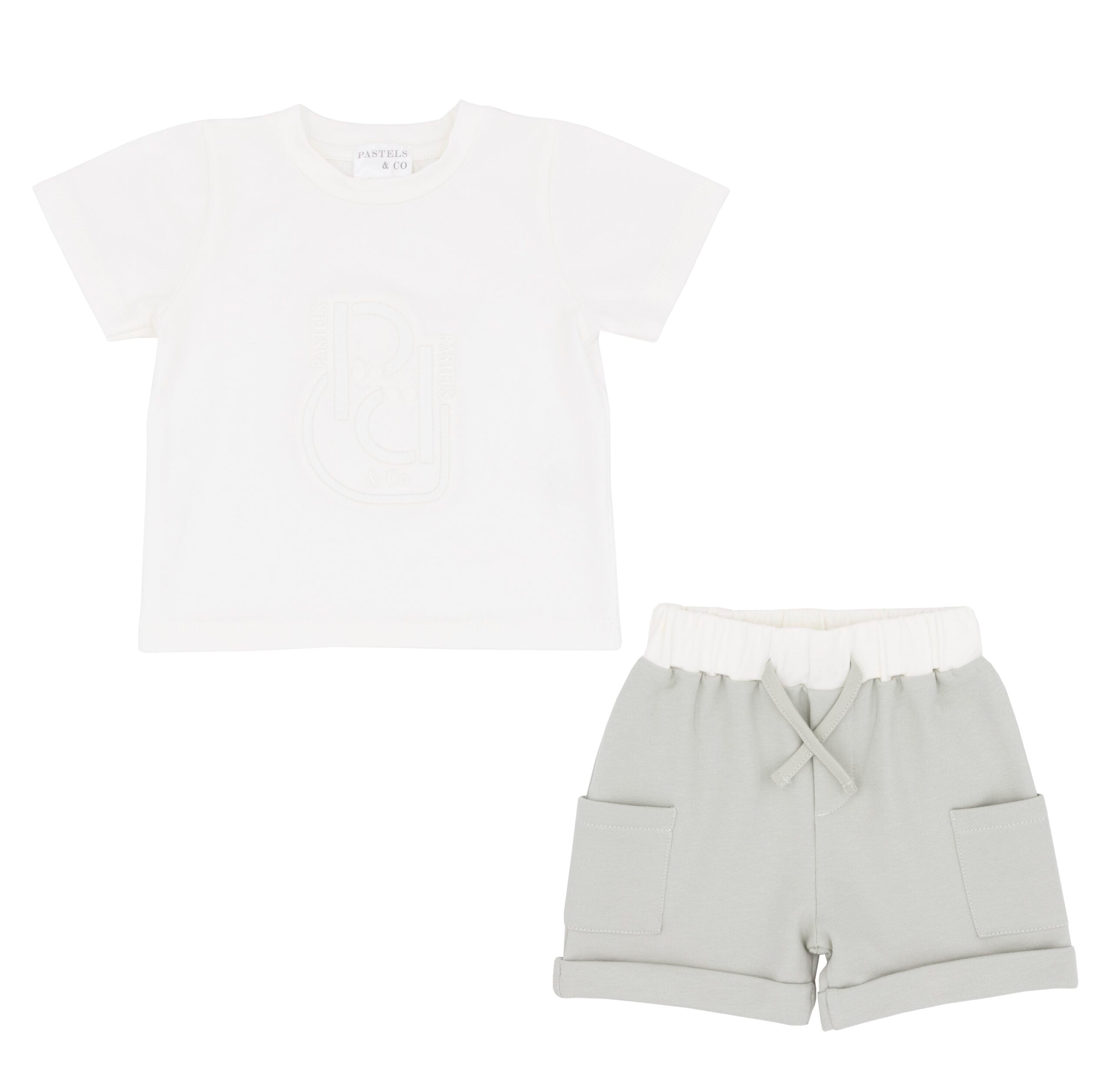 Pastels & Co Boys Sage Green T-Shirt and Shorts Set Heston