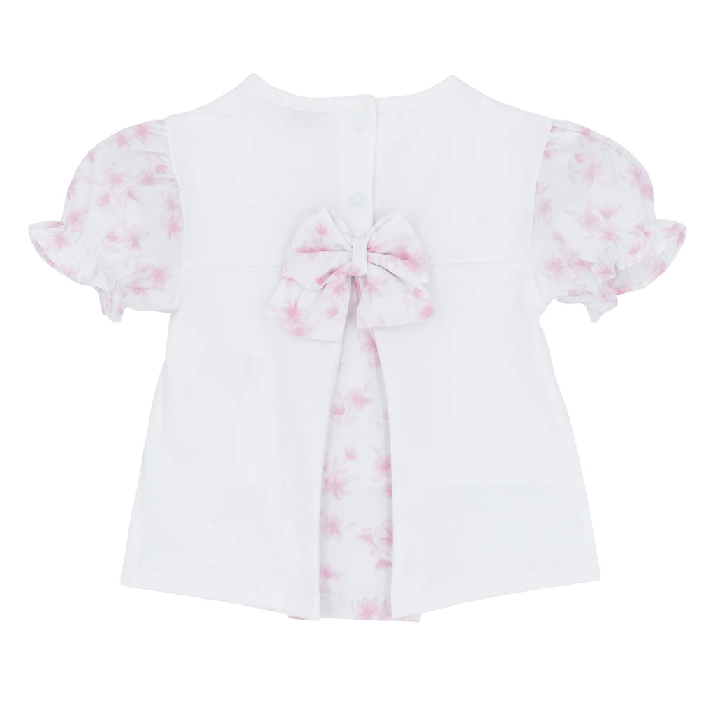 Pastels & Co Girls Pink Floral Short Set