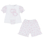 Pastels & Co Girls Pink Floral Short Set