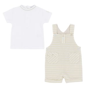 Patels & Co Boys Beige Dungaree Set Lawrence
