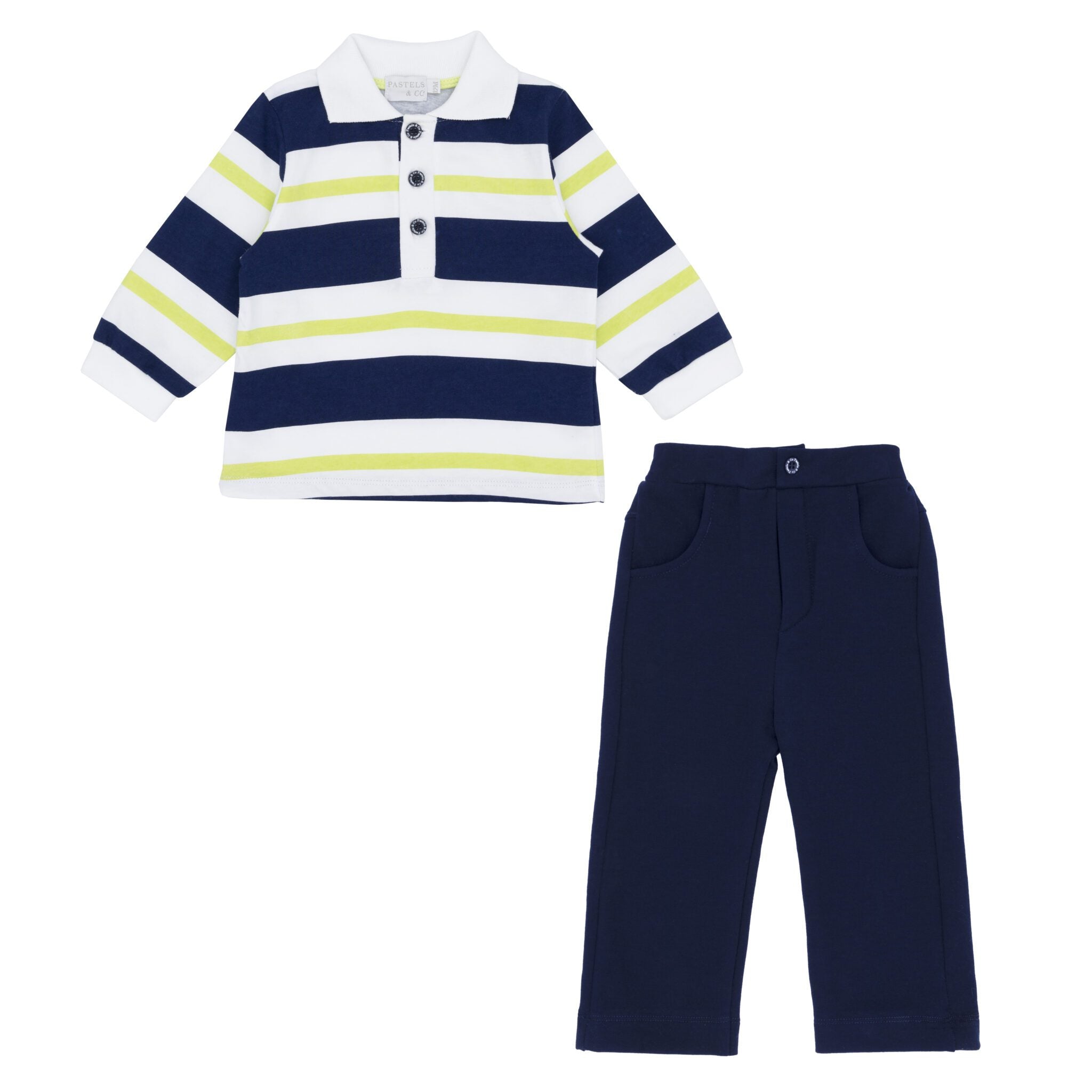 AW25 Pastels & Co Boys Robertson Polo Top & Trouser Set