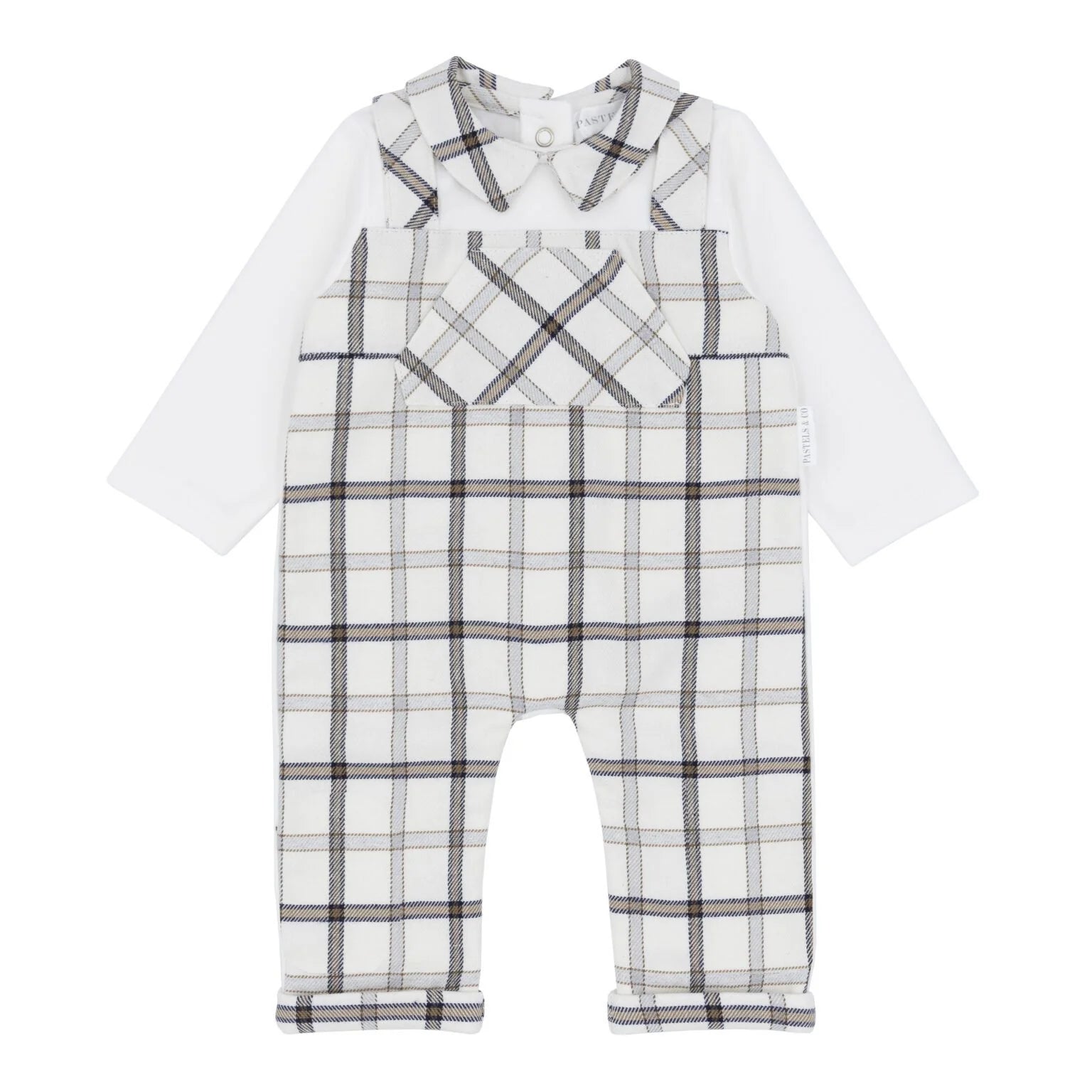 AW25 Patels & Co Boys Beige Dungaree Set Lawrie