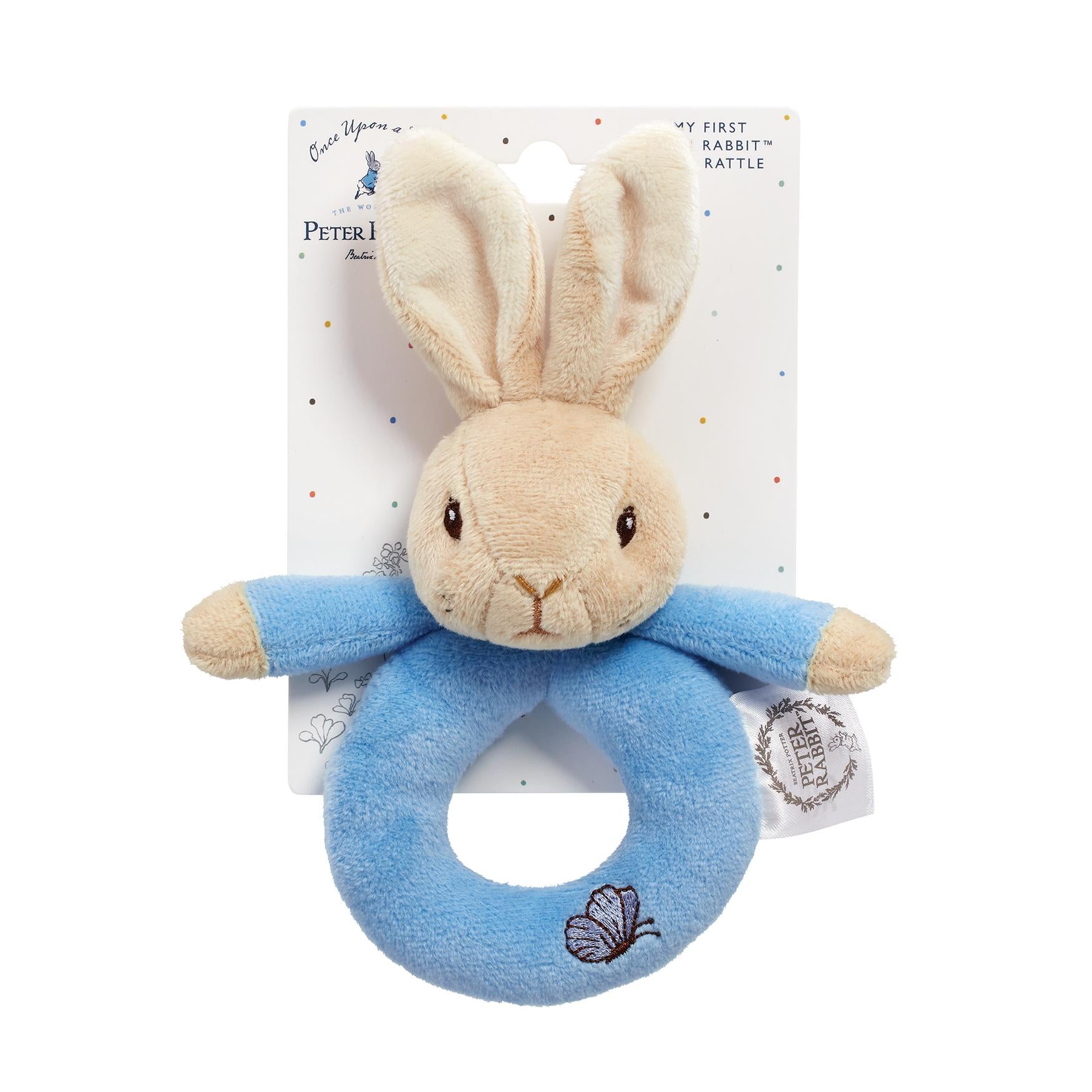 Peter Rabbit Blue Plush Ring Rattle