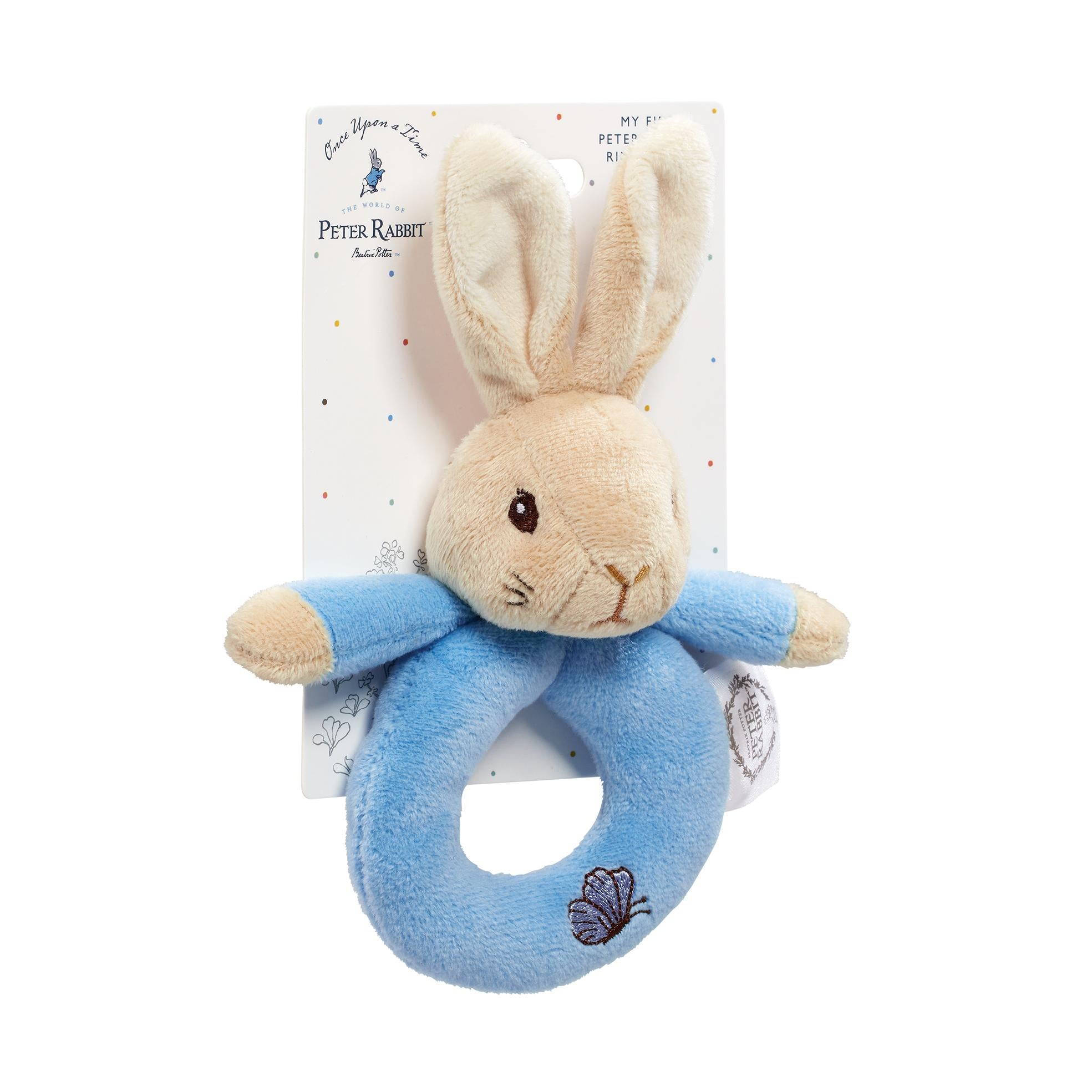 Peter Rabbit Blue Plush Ring Rattle
