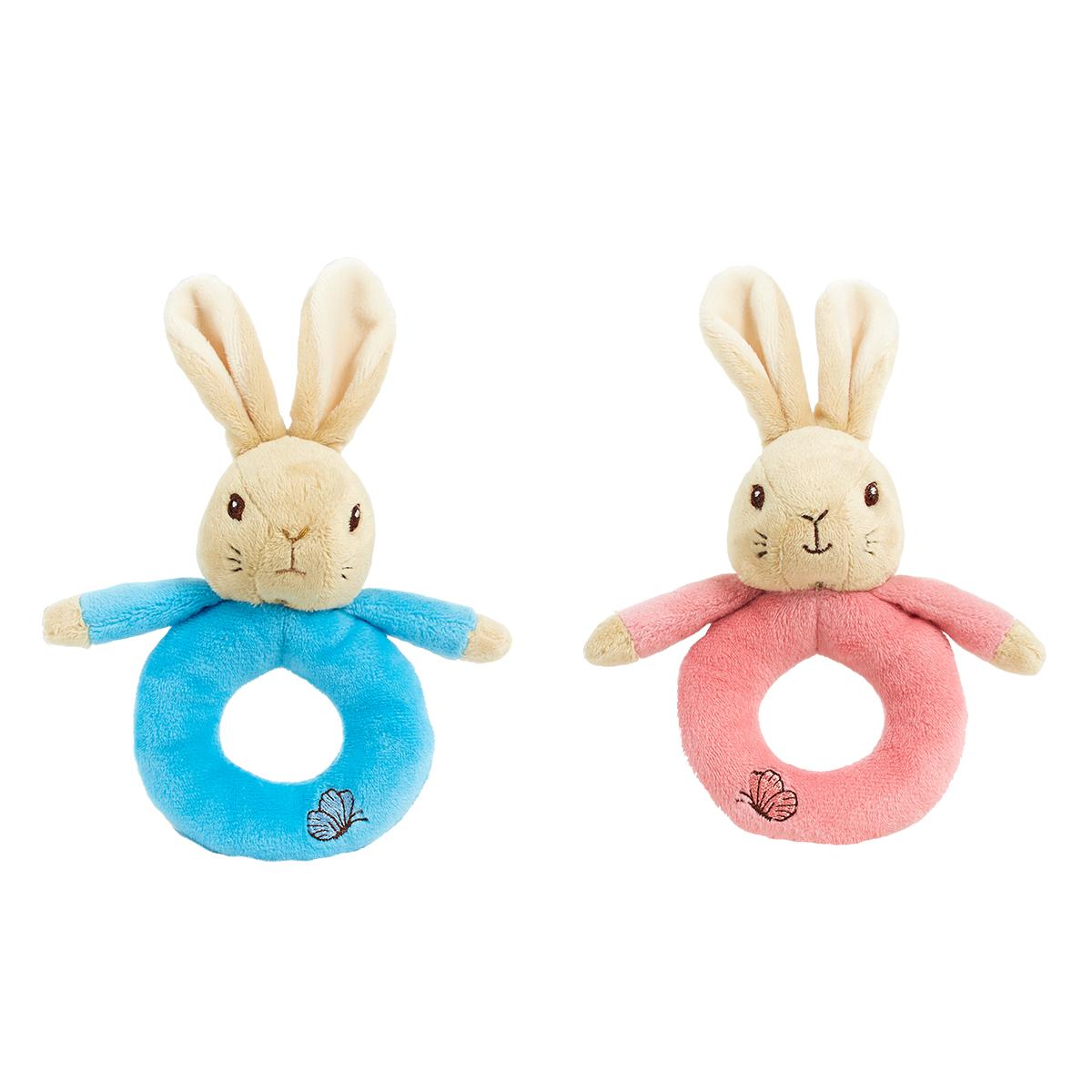 Peter Rabbit Collection Flopsy Pink Plush Ring Rattle