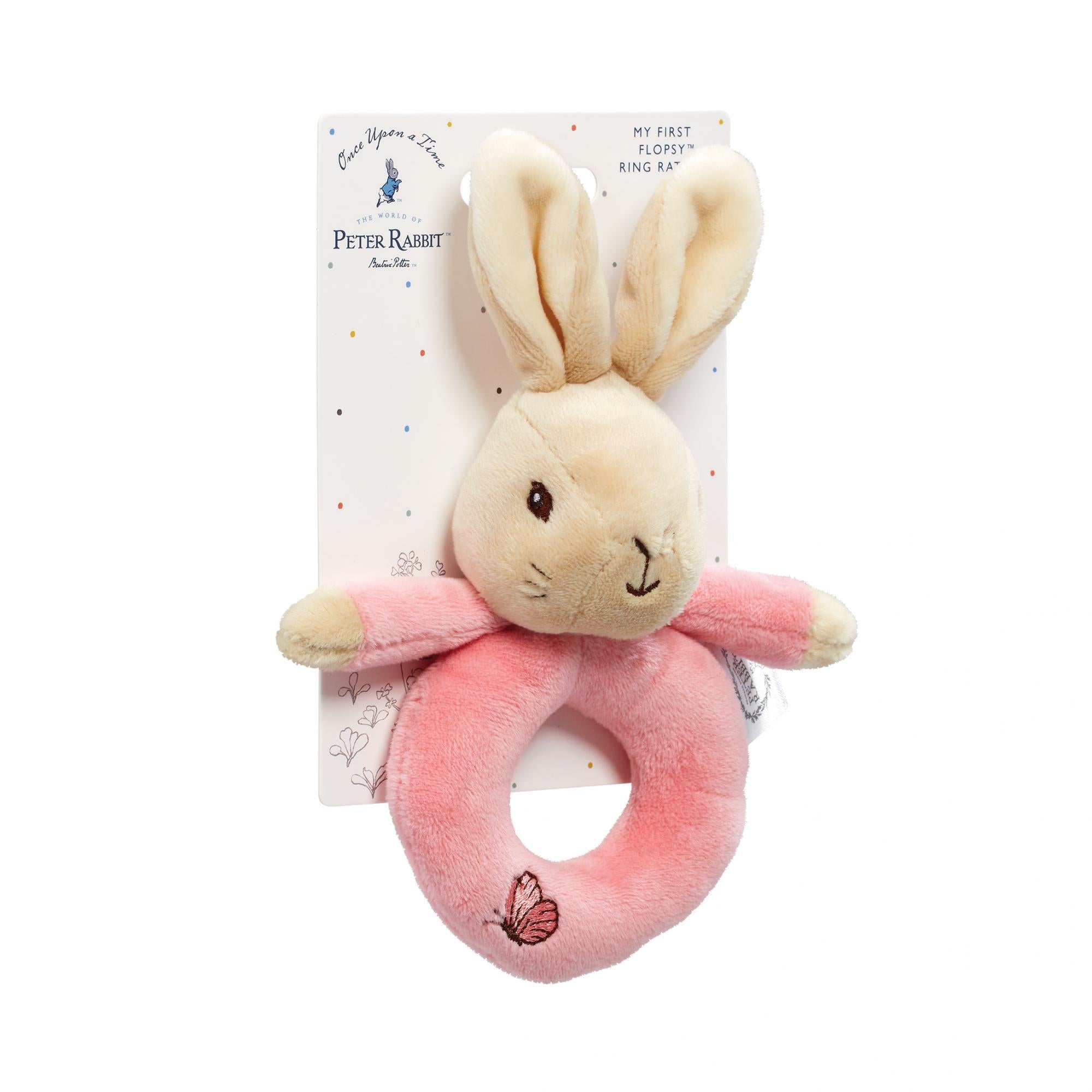 Peter Rabbit Collection Flopsy Pink Plush Ring Rattle
