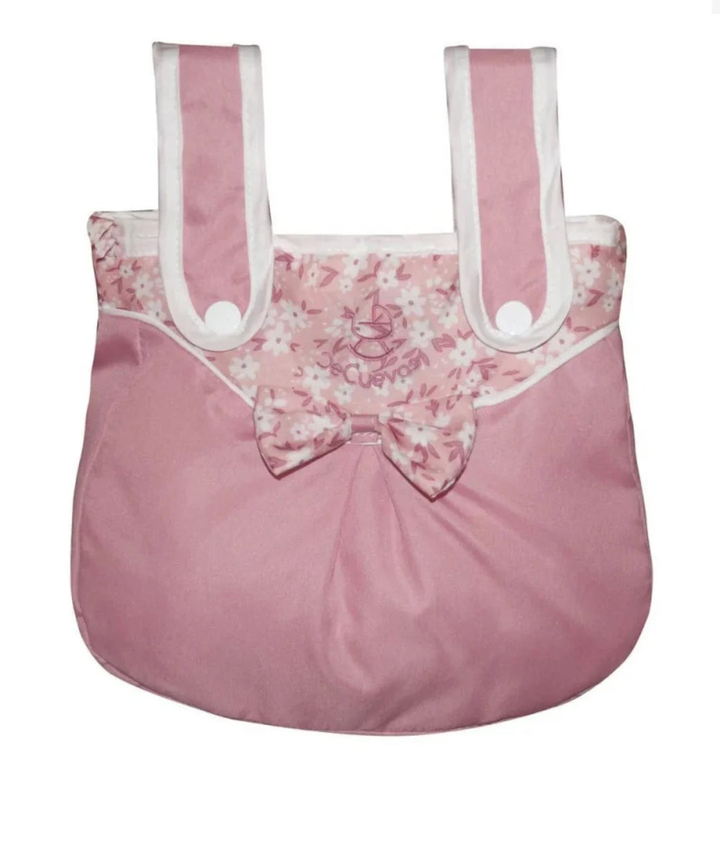 XL Reborn Dolls Pram Pink Floral with Matching Bag & Parasol