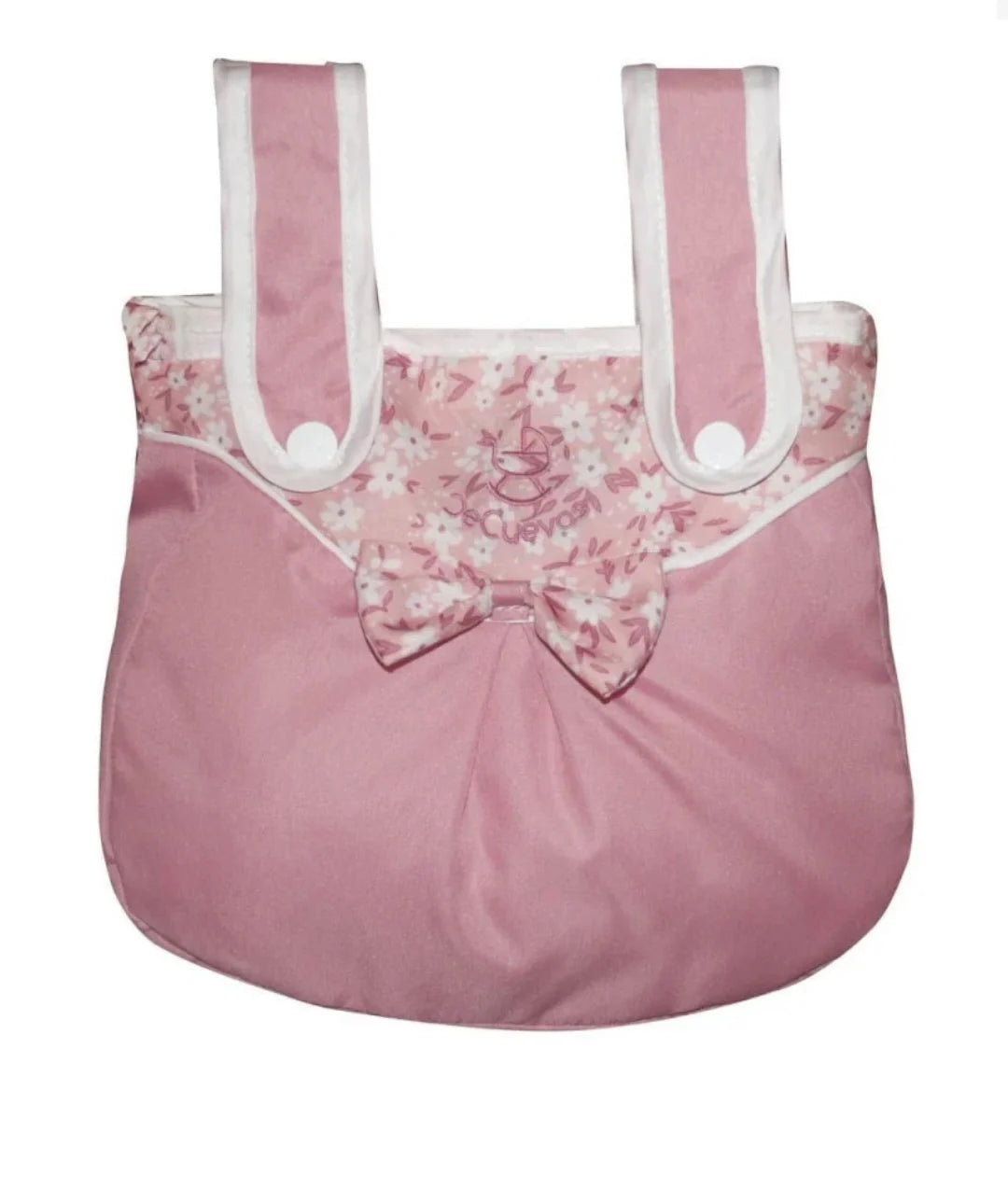XL Reborn Dolls Pram Pink Floral with Matching Bag & Parasol