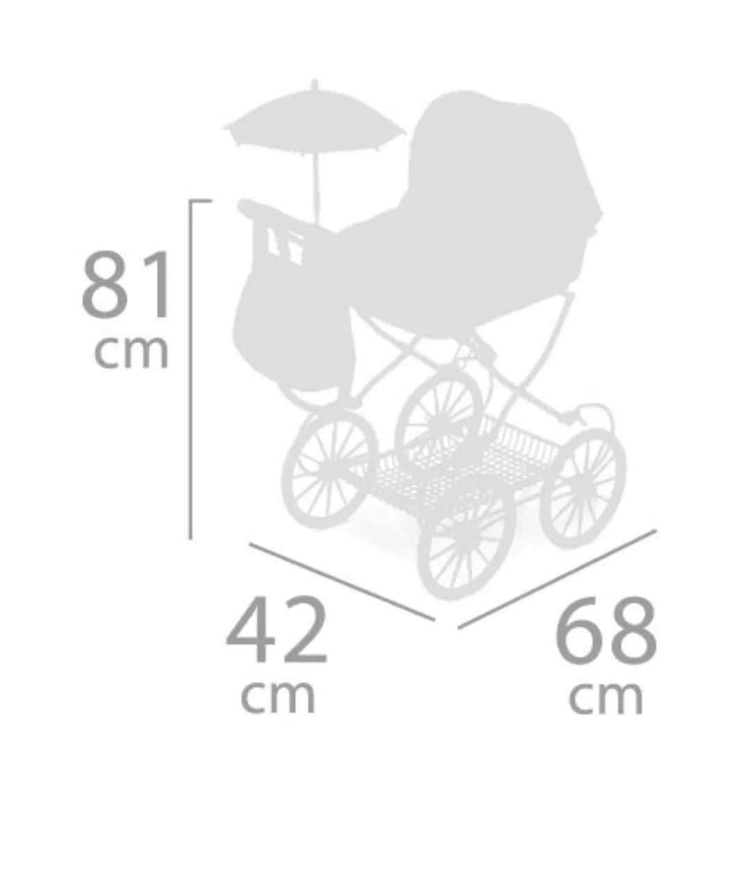 XL Reborn Dolls Pram Pink Floral with Matching Bag & Parasol
