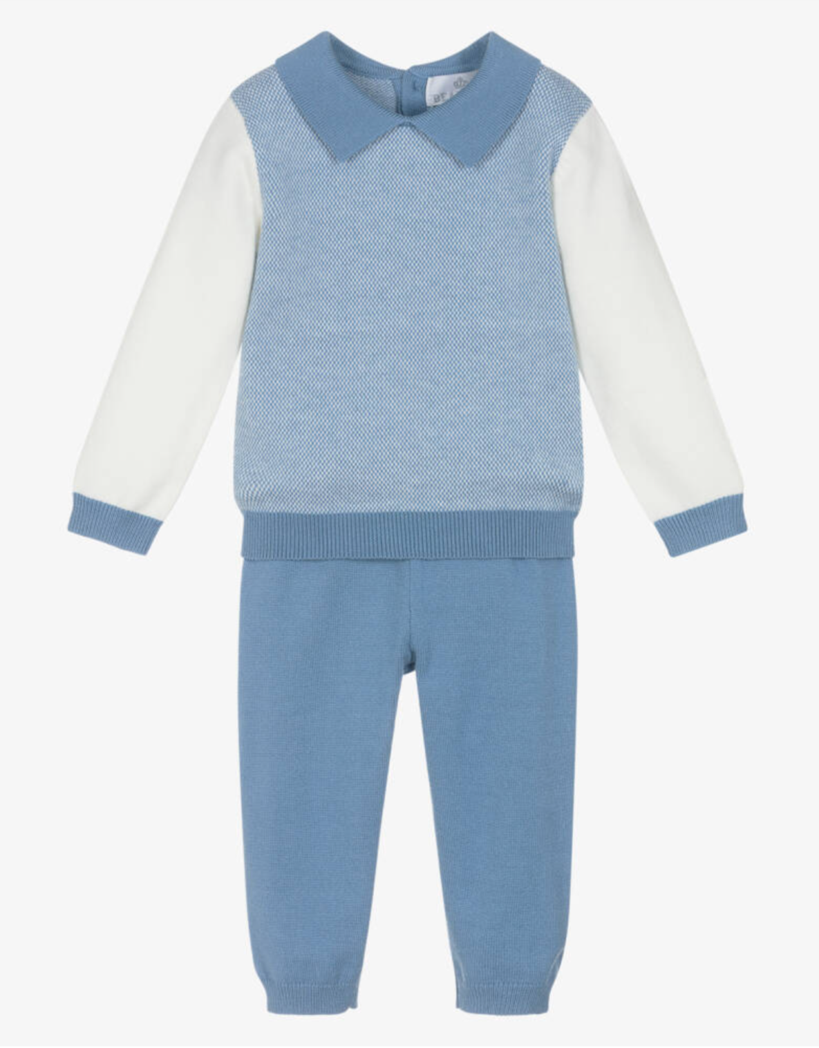 AW25 Beau KiD Boys Blue & White Knitted Trouser Set