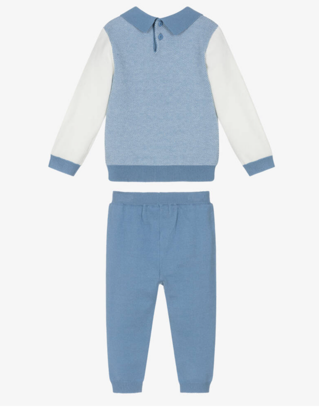 AW25 Beau KiD Boys Blue & White Knitted Trouser Set