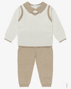 AW25 Beau KiD Boys Blue & White Knitted Trouser Set