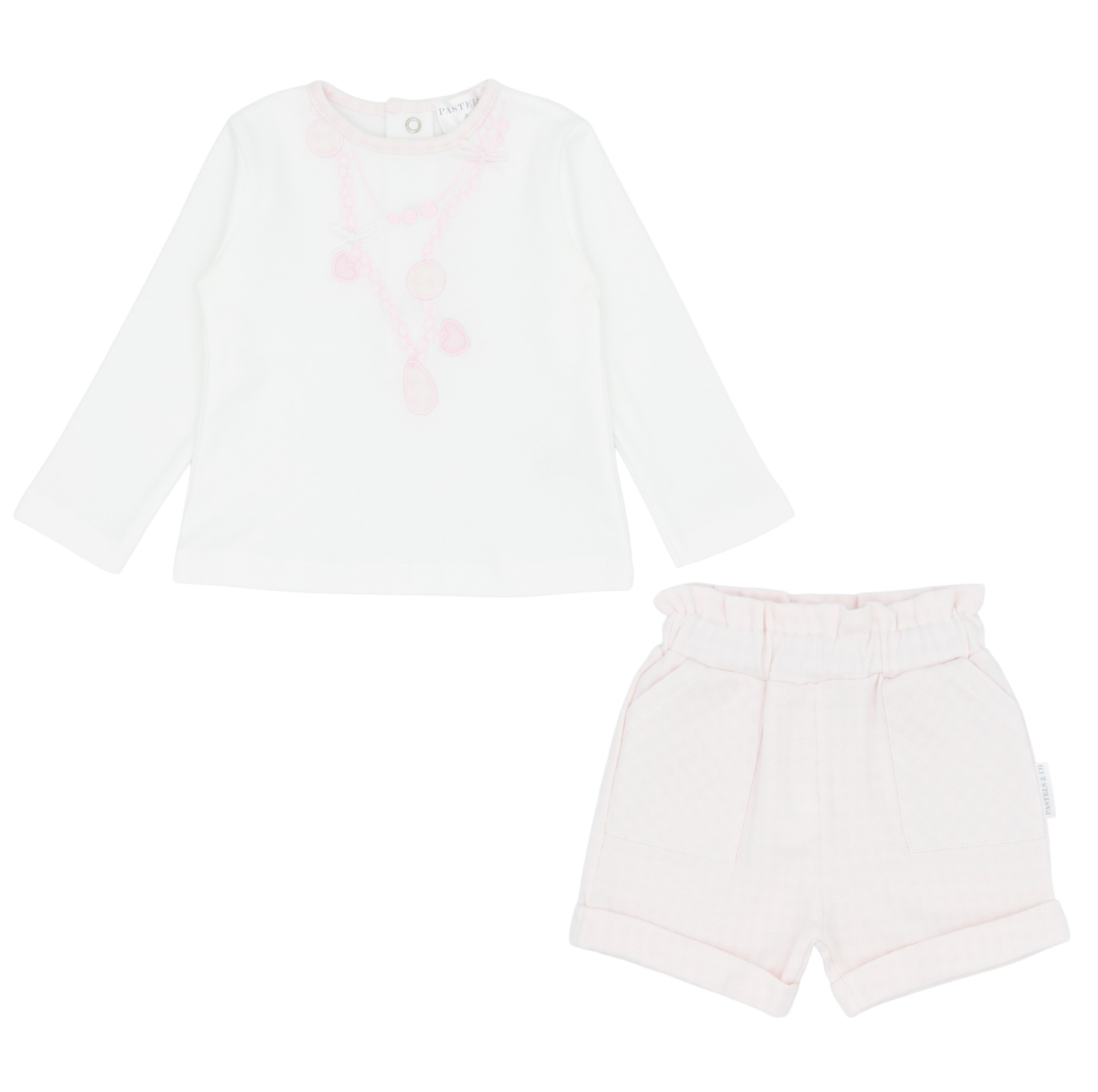 AW25 Pastels & Co Girls Afador Pink Top & Shorts Set