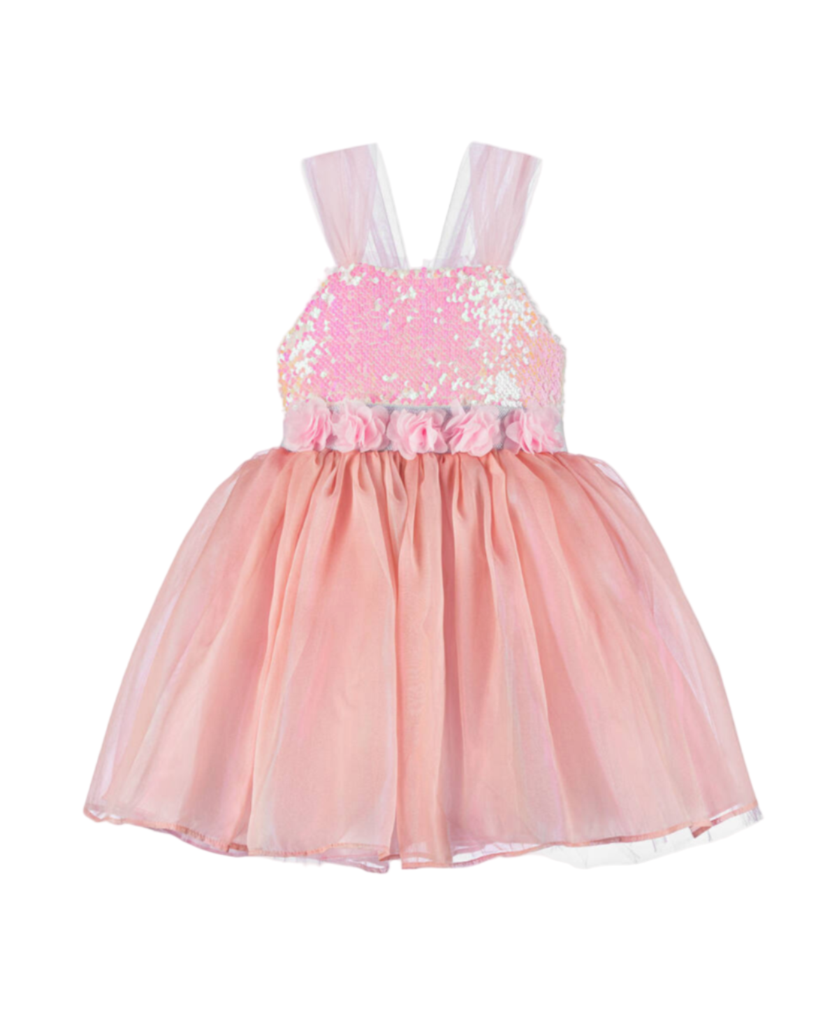 Caramelo Kids Girls Pink Vintage Sequin Dress