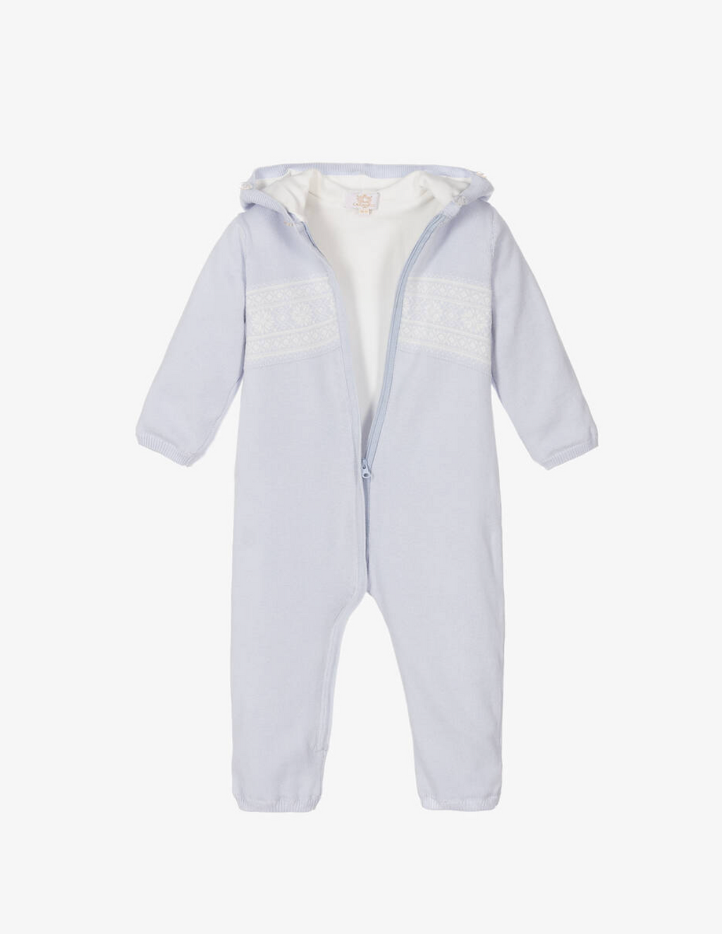 Caramelo Kids Baby Boys Blue Knitted Pramsuit