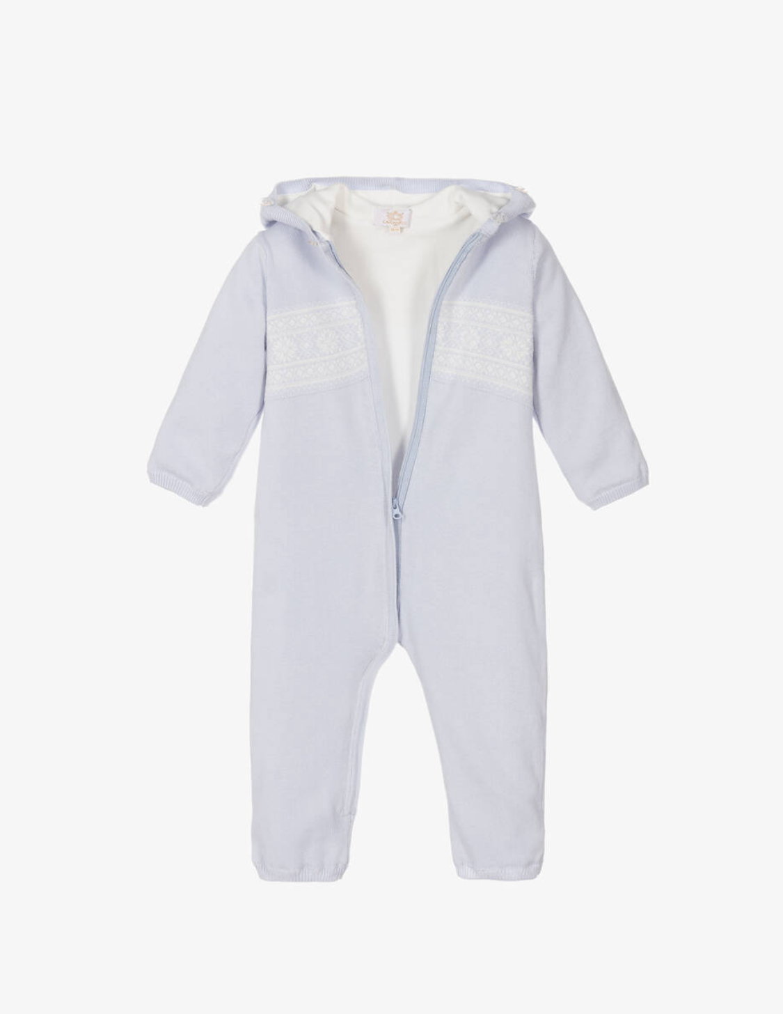 Caramelo Kids Baby Boys Blue Knitted Pramsuit