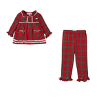 AW25 Beau KiD Girls Red Tartan Pyjama Set