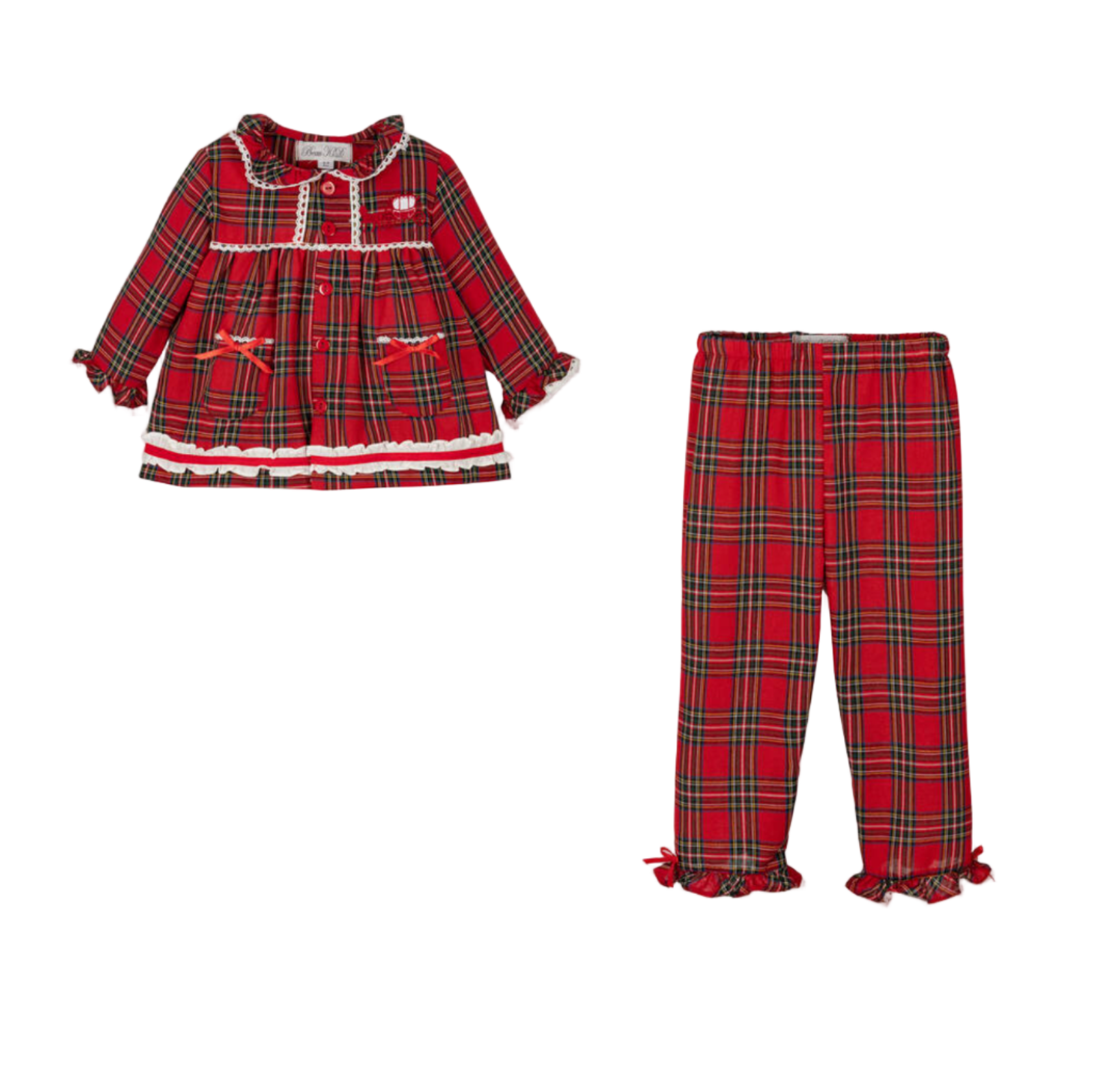AW25 Beau KiD Girls Red Tartan Pyjama Set