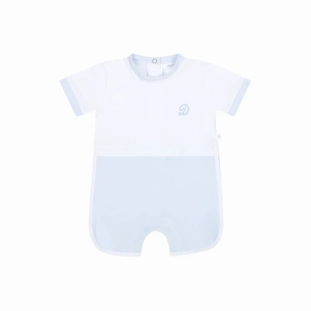Deolinda Baby Boys White & Blue Romper DBV241509