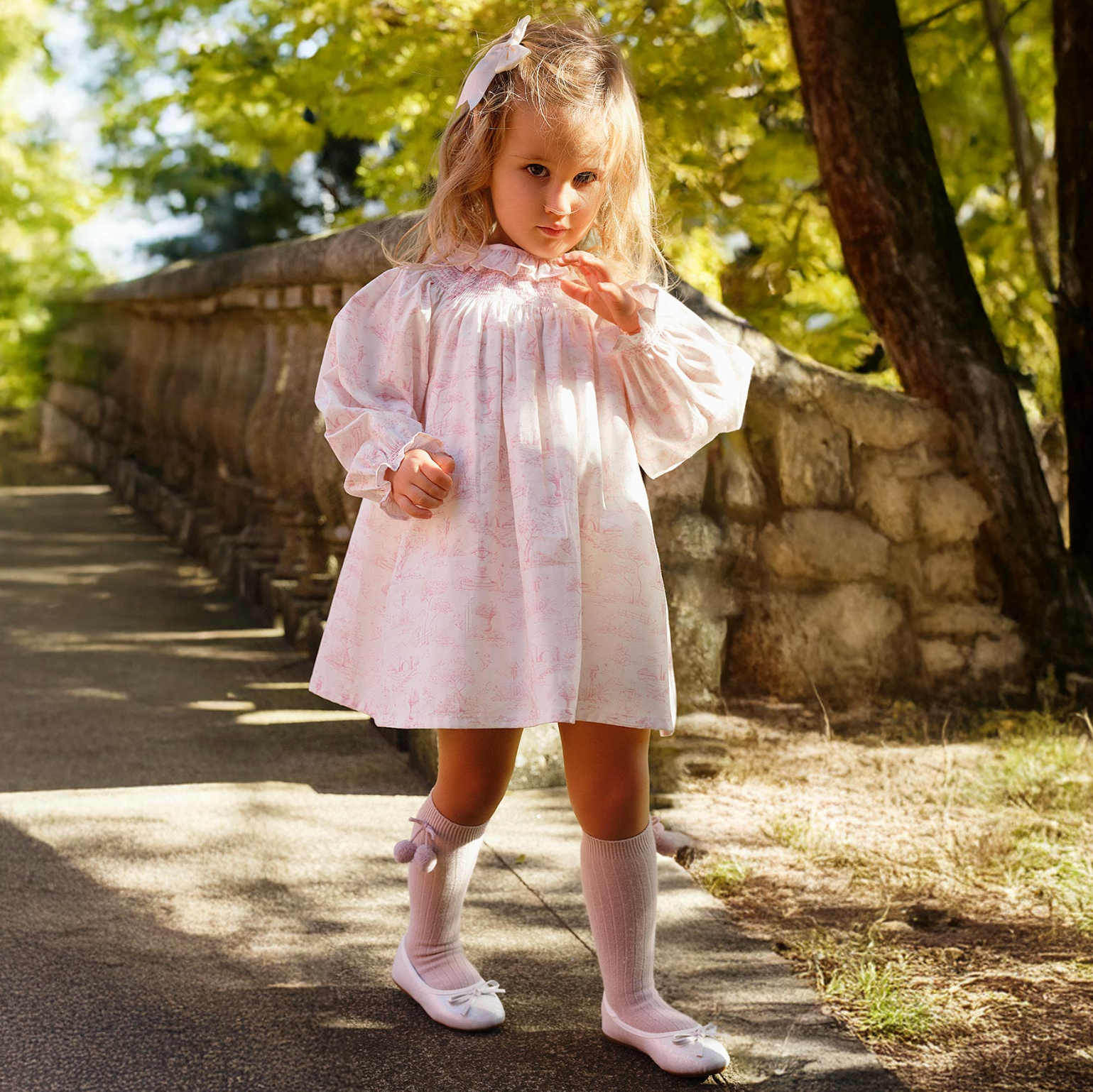 AW25 Deolinda Girls Smocked Dress with Matching Bloomers