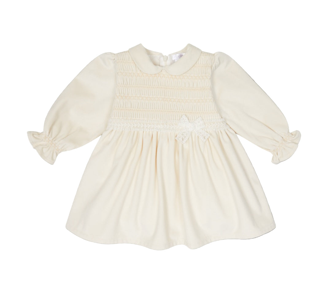 AW25 Deolinda Girls Ivory Smocked Dress