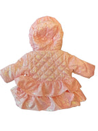 Girls Iridescent Winter Coat Fleece Lined with Hood, Sizes 3M to 5Y, White or Pink