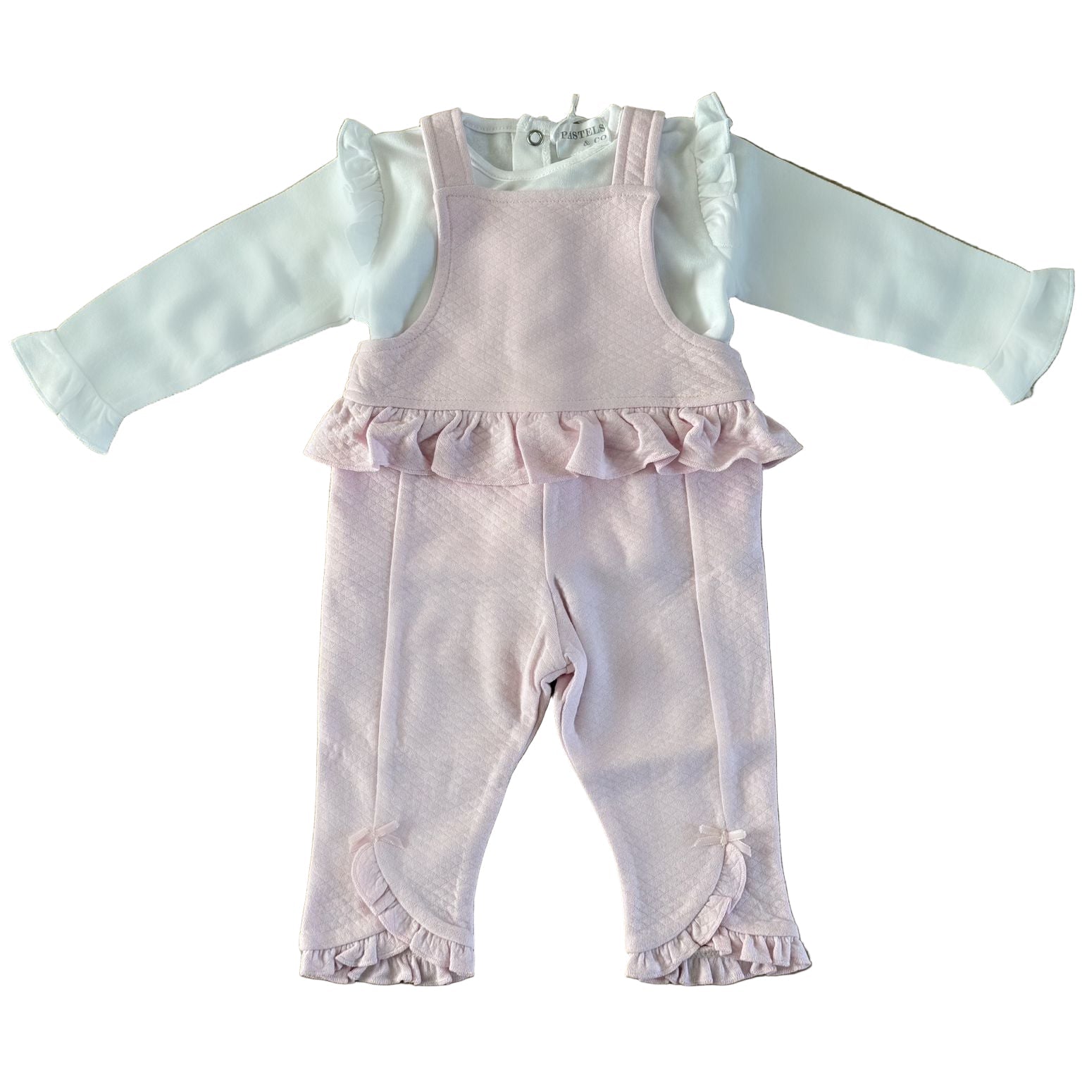 Pastels & Co Girls Marie Pink Dungaree & Top Set