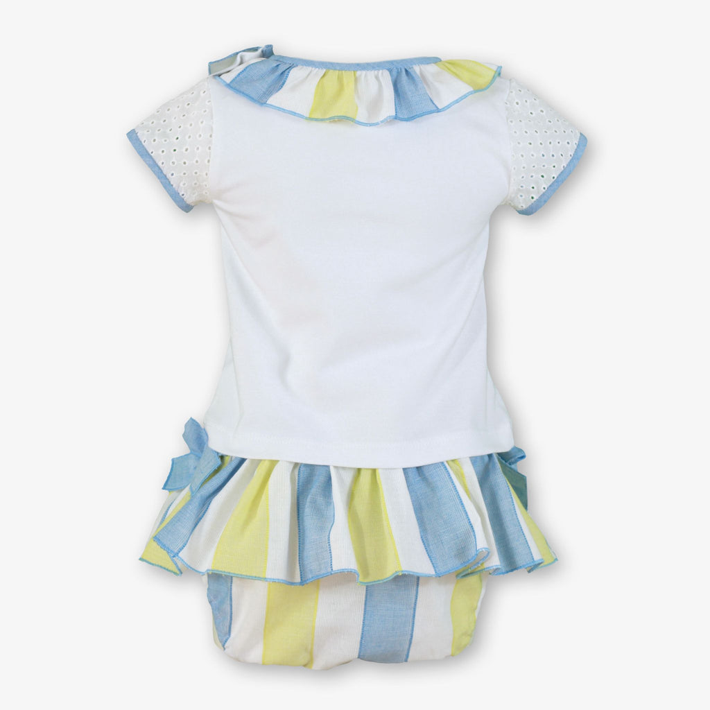 SS26 Miranda Baby Girl Lemon & Blue Stripe Jam Pant Set
