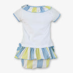 SS26 Miranda Baby Girl Lemon & Blue Stripe Jam Pant Set