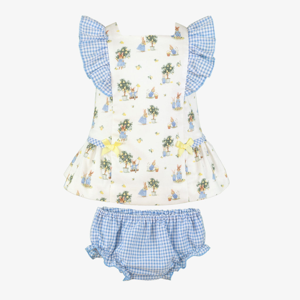 PRE ORDER SS26 Miranda Baby Girls Blue Bunny Dress