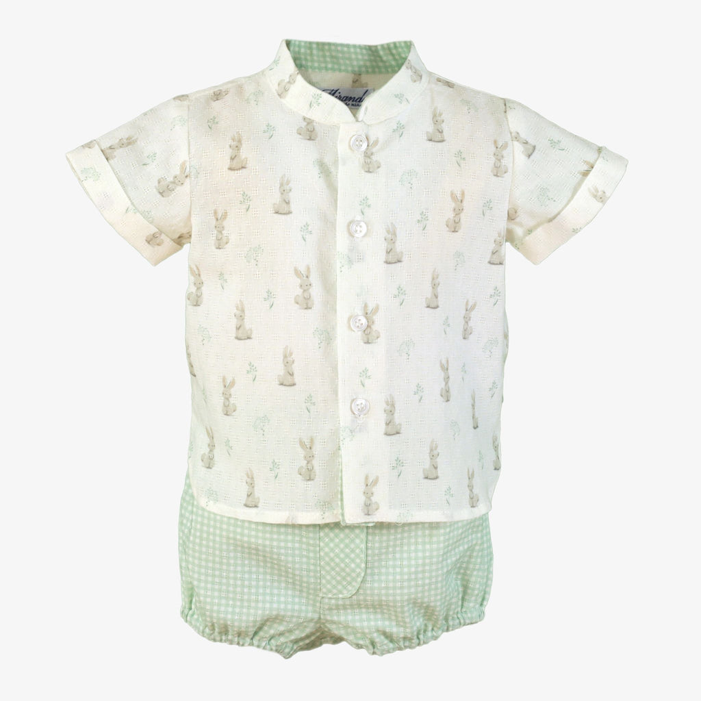 PRE ORDER SS26 Miranda Baby Boys Bunny Green Short Set