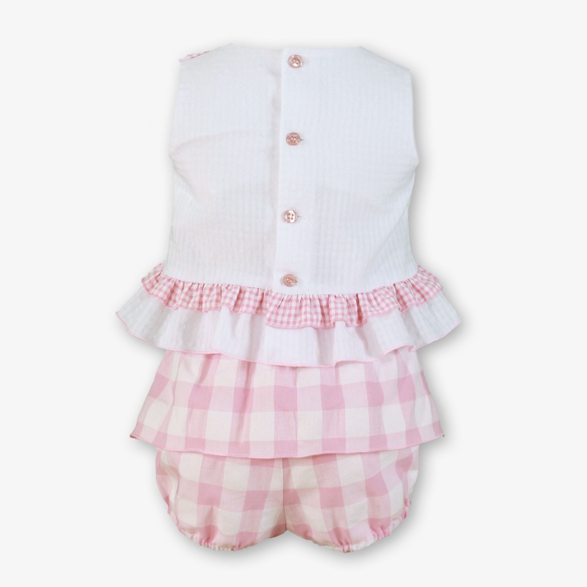 PRE ORDER SS26 Miranda Baby Girls Pink & White Check Jam Pant Set