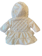 Girls Iridescent Winter Coat Fleece Lined with Hood, Sizes 3M to 5Y, White or Pink