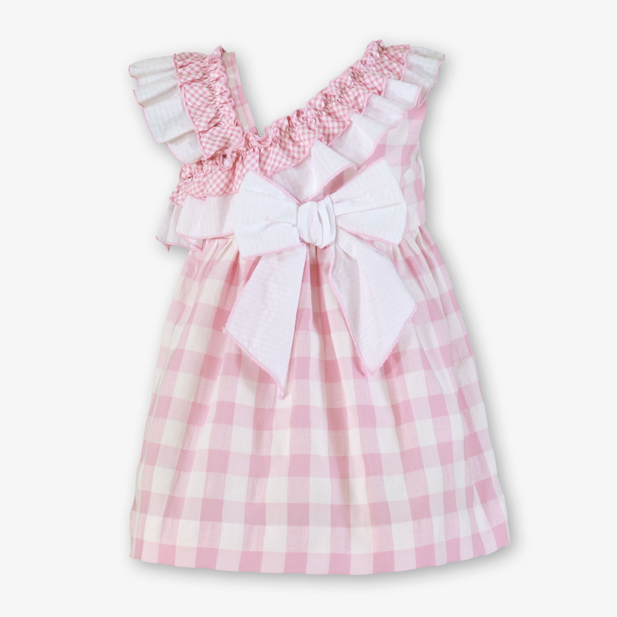 PRE ORDER SS26 Miranda Girls Pink & White Check Dress