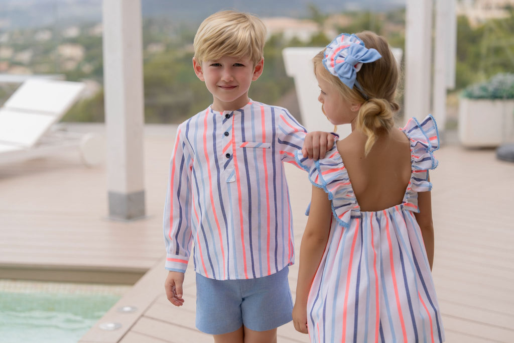 Miranda SS26 Boys Striped Shirt and Shorts Set