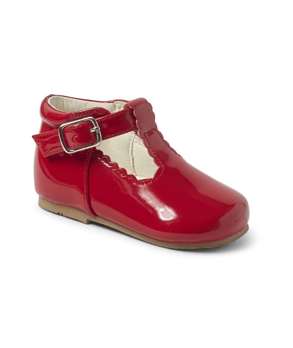 Sevva Girls Patent Leather Scalloped T-Bar Shoe 3 COLOURS - Arianna
