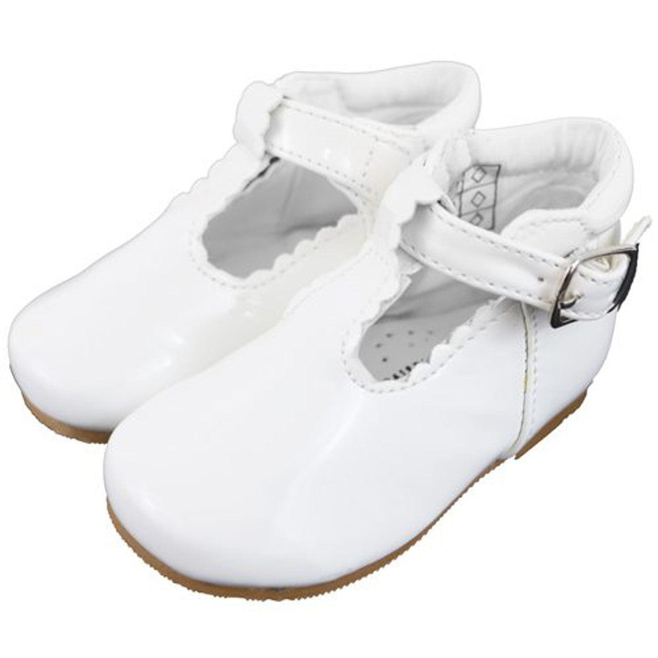 Sevva Girls Patent Leather Scalloped T-Bar Shoe 3 COLOURS - Arianna