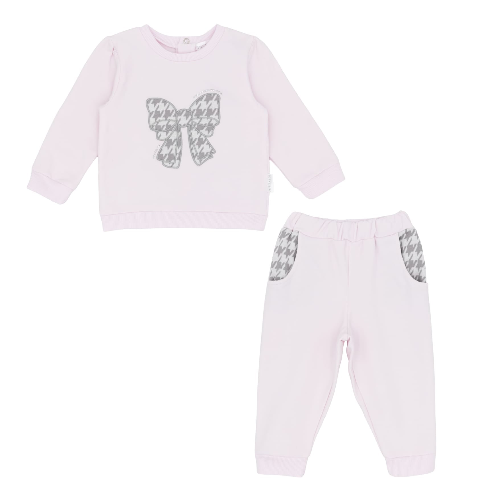 Pre Order Pastels & Co Girls Avery Pink Bow Jogger Set