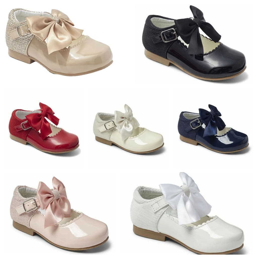 Sevva Girls Patent Leather Glitter Bow Mary Jane 7 COLOURS - Kristy