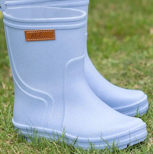 AW25 Blue Wellington Boots with Glitter Detail