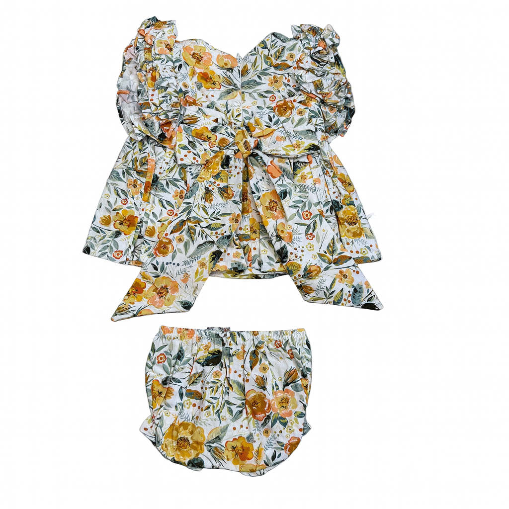 Deolinda Baby Girls Floral Dress with Matching Bloomers