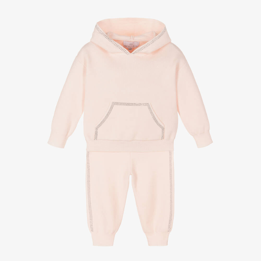 Beau KiD Girls Pink Knitted Tracksuit