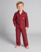 Beau Kid Boys Red Tartan Pyjamas & Matching Robe