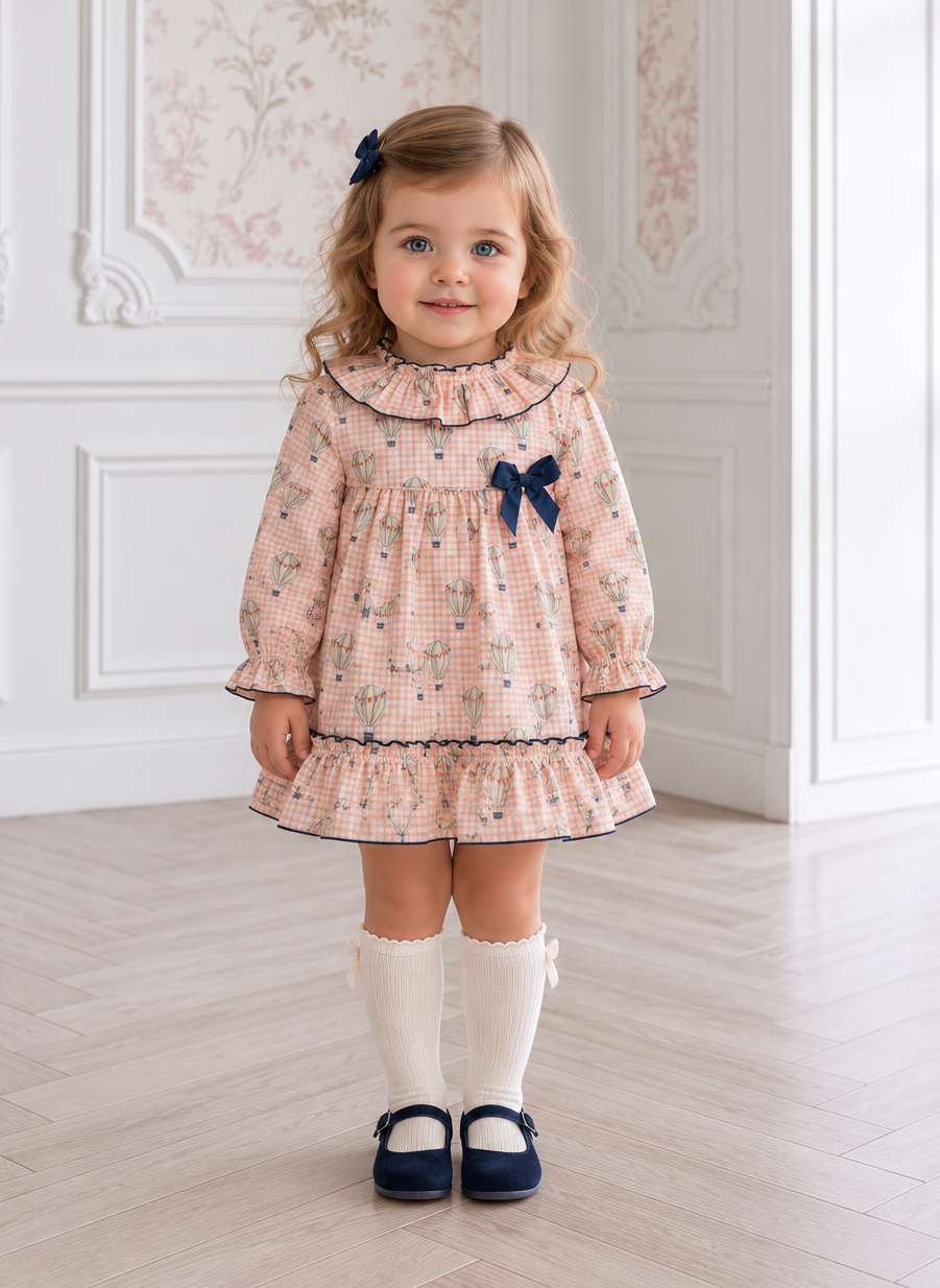 AW26 Miranda Girls Pink Hot Air Balloon Dress